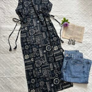 Kaalika Snatch Waist Pure Cotton Long Kurti