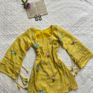 Butter Yellow Embroidered Chatpati Kurti