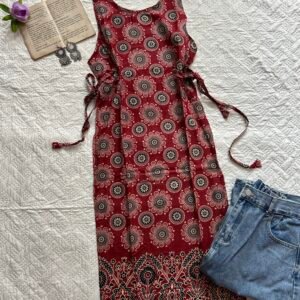 Pure Cotton Long Snatch Waist Kurti