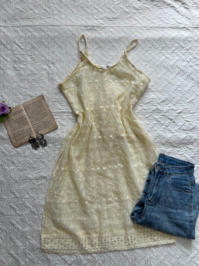 Sheer Long Chikankari Corset Back Kurti