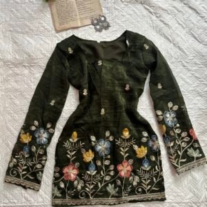 Multicoloured Floral Embroidered Chatpati Short Kurti