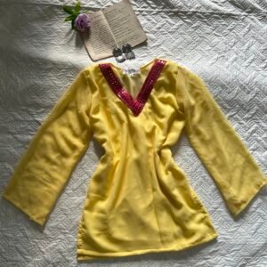 GALA~Chatpati Short Kurti in Butter Yellow