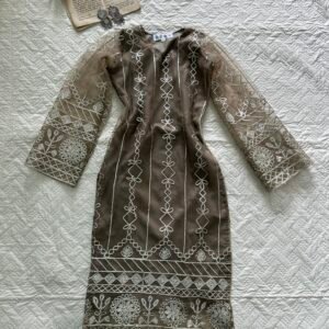 Gotta Patti Long Kurti in Mocha Brown