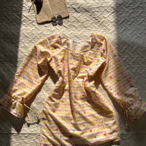 Tutti Frutti~Corset Back Kurti in Butter Yellow