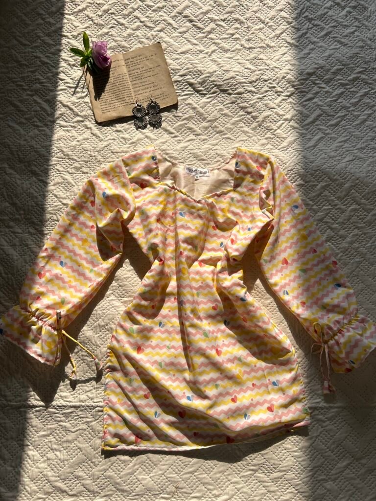 Tutti Frutti~Corset Back Kurti in Butter Yellow