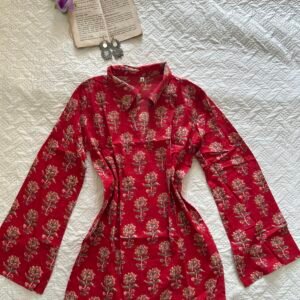 Hot Collared Cotton Short Kurti