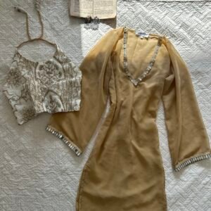 SONAA~Sheer Chatpati Kurti with Zari Blouse Set