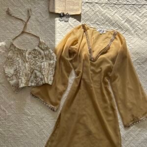 SONAA~Sheer Chatpati Kurti with Zari Blouse Set