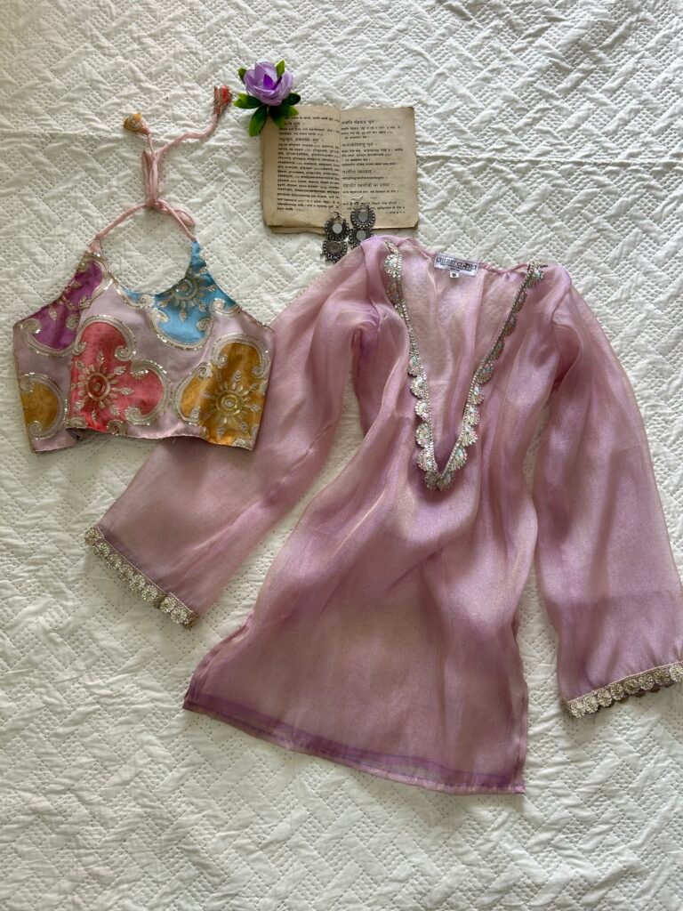 ROOHAFZA~Sheer Chatpati Kurti with Blouse Set