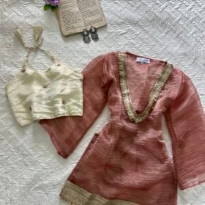 GULNAAR~Sheer Chatpati Kurti with Beaded Blouse Set