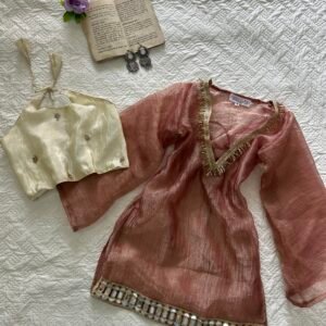 GULNAAR~Sheer Chatpati Kurti with Beaded Blouse Set
