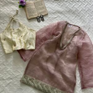 GULNAAR~Sheer Chatpati Kurti with Beaded Blouse Set
