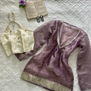 GULNAAR~Sheer Chatpati Kurti with Beaded Blouse Set