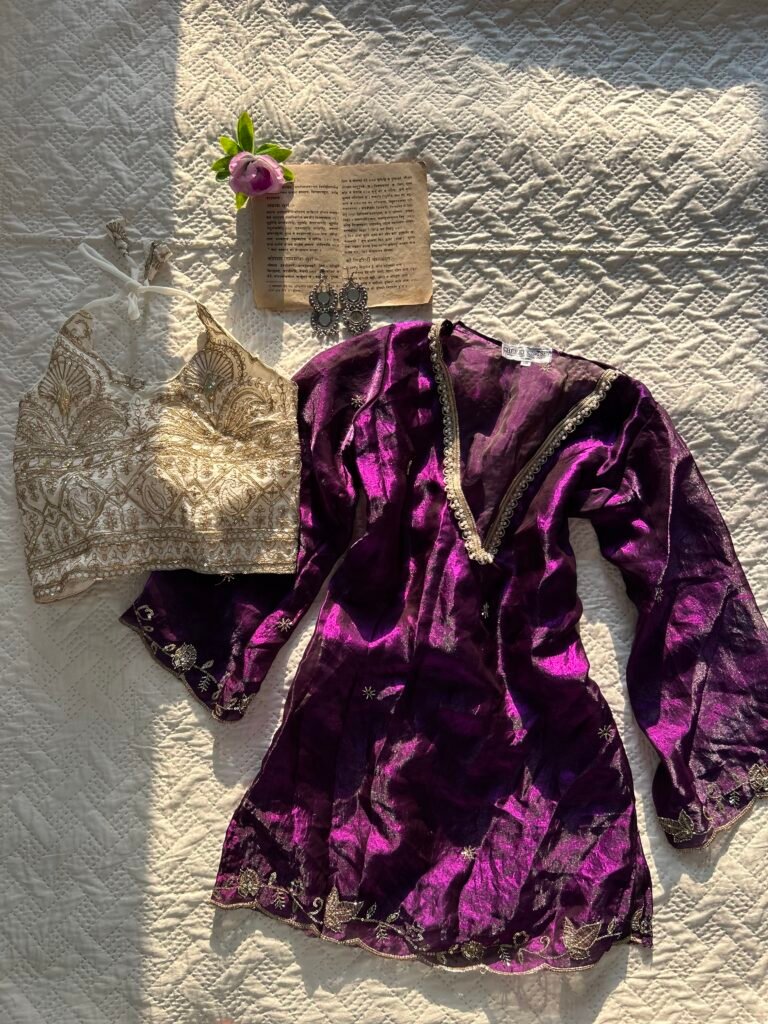 SURROR~Sheer Chatpati Kurti with Blouse Set in Purple
