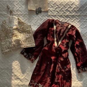 SURROR~Sheer Chatpati Kurti with Blouse Set in Cola