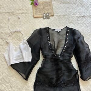 Raat Rani~Sheer Chatpati Kurti with Blouse Set